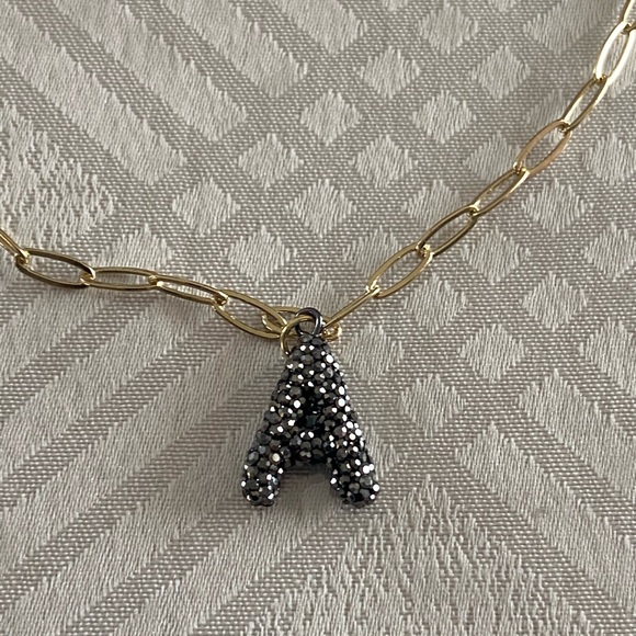 PANACEA 14K Gold Plated Paper Clip Chain Luxe Initial Necklace Letter A - Picture 3 of 10